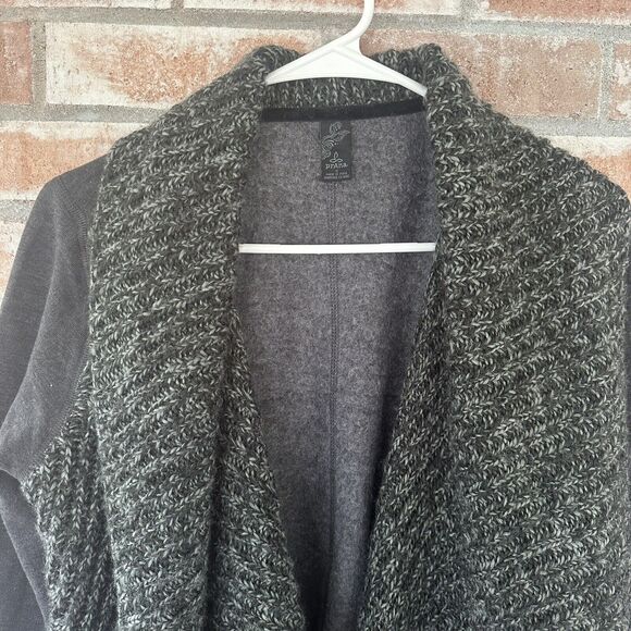 PrAna Demure Charcoal Gray Cardigan Sweater Small Wool Blend - Picture 5 of 8